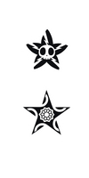 Thumbnail 2 x Tattoo flashes - Star and Star-shaped Skull Thumbnail 2 x Tattoo flashes - Star and Star-shaped Skull