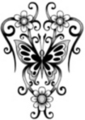 Thumbnail Tattoo flash - Butterfly with flowers and tribal Thumbnail Tattoo flash - Butterfly with flowers and tribal