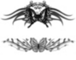 Thumbnail 2 x Tattoo flashes - Butterflies with tribals leaves and flowers Thumbnail 2 x Tattoo flashes - Butterflies with tribals leaves and flowers