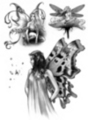 Thumbnail 3 x Tattoo flashes -Fairies with Butterflies/Flower Thumbnail 3 x Tattoo flashes -Fairies with Butterflies/Flower