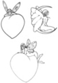 Thumbnail 3 x Tattoo flashes - Fairies with hearts