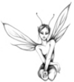 Thumbnail Tattoo flash - seated Fairy Thumbnail Tattoo flash - seated Fairy