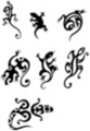 Thumbnail 7 x Tattoo flashes - Tribal Geckos