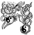 Thumbnail 2 x Tattoo flashes - Rose with tao/ peony with tao Thumbnail 2 x Tattoo flashes - Rose with tao/ peony with tao