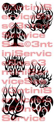 Product picture 7 x Tattoo flashes - Ace of spades - Hearts