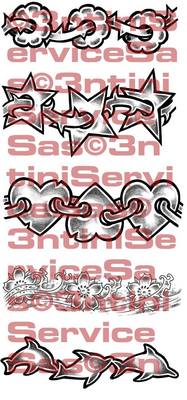 Product picture 5 x Tattoo flashes - Armbands with Hearts, Stars, Flowers, Dolphins