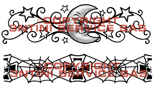 Product picture 2 x Tattoo flashes - Skulls/Stars and Moon Armbands