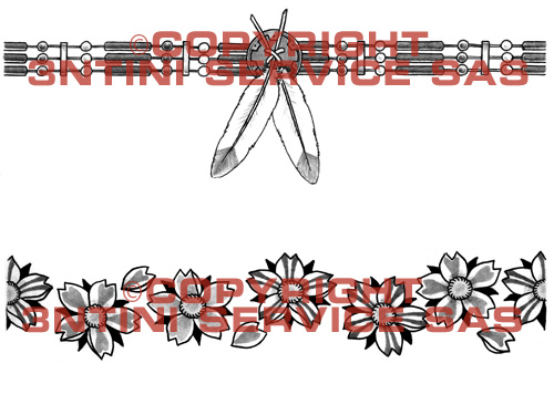 Product picture 2 x Tattoo flashes - Feathers/Flowers Armbands