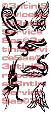 Product picture 6 x Tattoo flashes - Birds