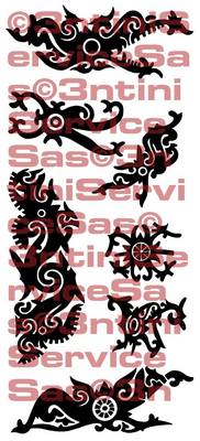 Product picture 7 x Tattoo flashes - Borneo Tribals