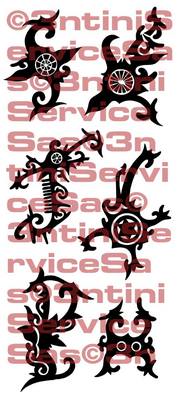 Product picture 6 x Tattoo flashes - Borneo Tribals