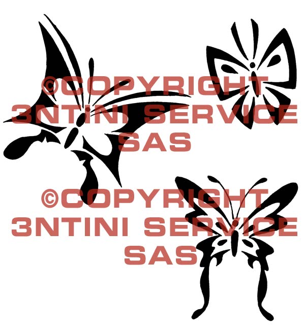 Product picture 3 x Tattoo flashes - Butterflies