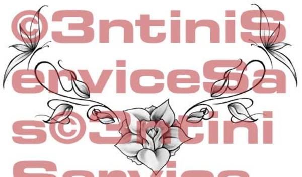 Product picture Tattoo flash - Butterfly with flowers - Lowerback