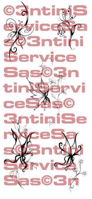 Product picture 5 x Tattoo flashes - Butterflies with Flowers