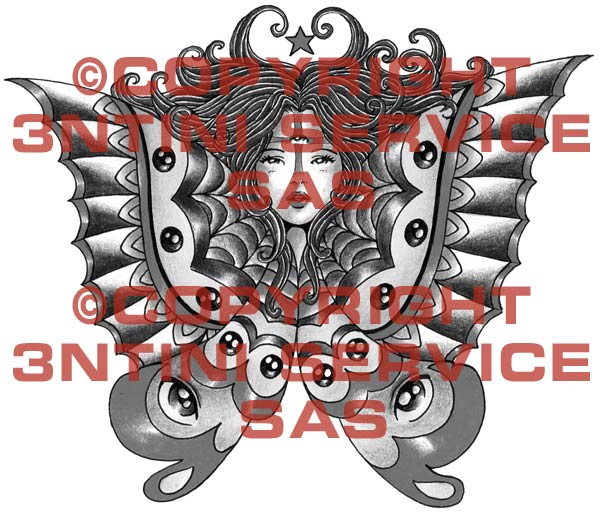 Product picture Tattoo flash - Human Butterfly
