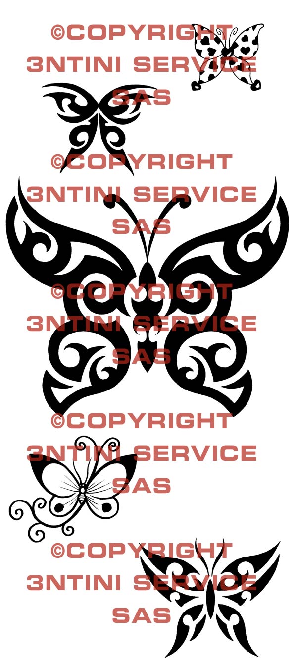 Product picture 5 x Tattoo flashes - Butterflies