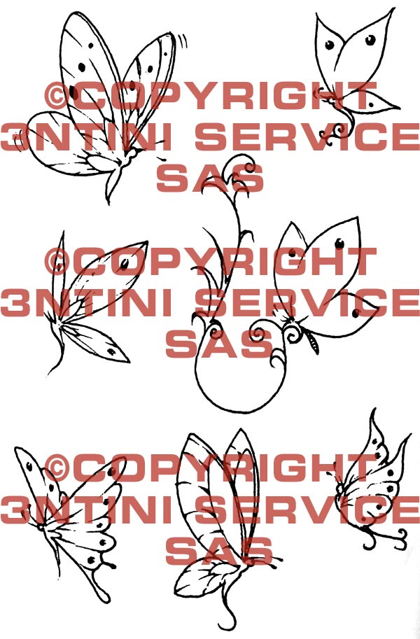 Product picture 7 x Tattoo flashes - Little Butterflies