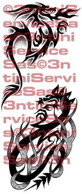 Product picture 2 x Tattoo flashes - Dragons with flames