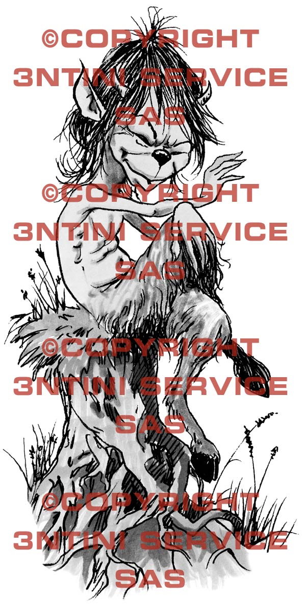 Product picture Tattoo flash - Elve on a tree