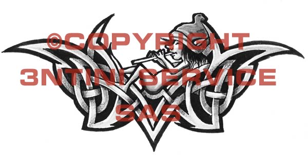 Product picture Tattoo flash - Elve with Tribal