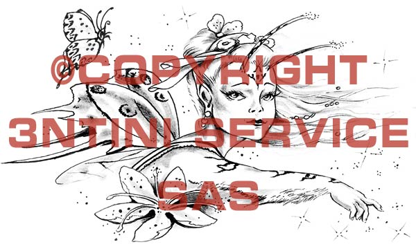 Product picture Tattoo flash - Fairy with butterflies