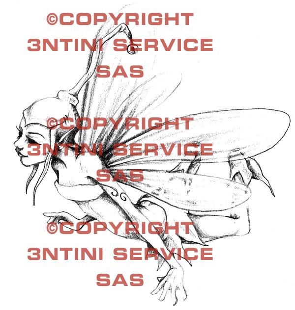 Product picture Tattoo flash - flying Fairy 