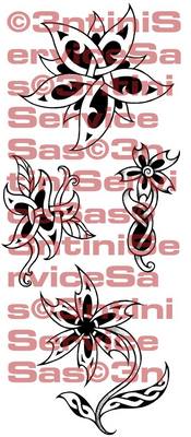 Product picture 4 x Tattoo flashes - Flowers