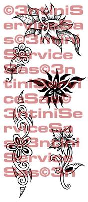 Product picture 5 x Tattoo flashes - Flowers