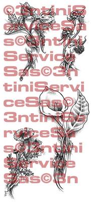Product picture 4 x Tattoo flashes - Flowers