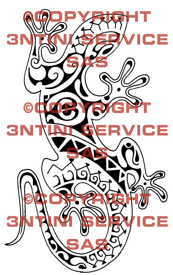 Product picture Tattoo flash - Polynesian Style Gecko