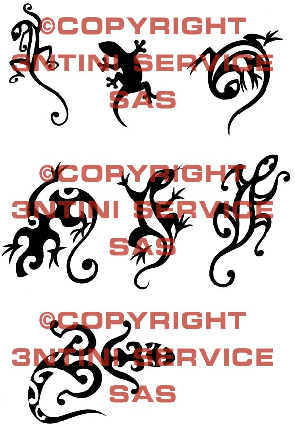 Product picture 7 x Tattoo flashes - Tribal Geckos