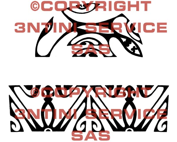 Product picture 2 x Tattoo flashes -Geckos Armbands in 2 different shapes