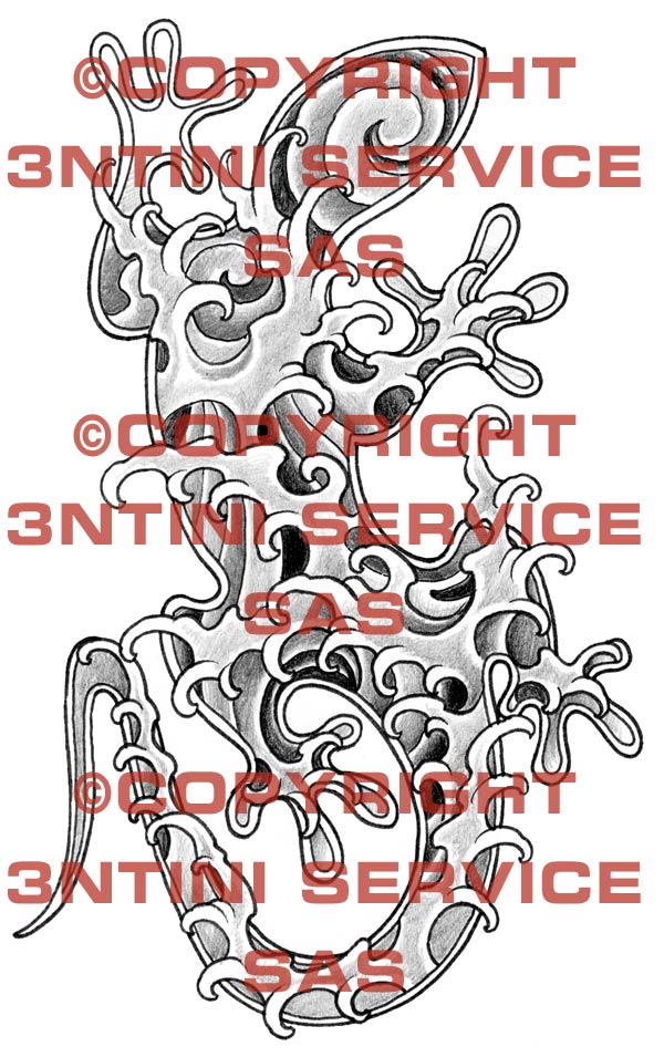 Product picture Tattoo flash - waves Gecko