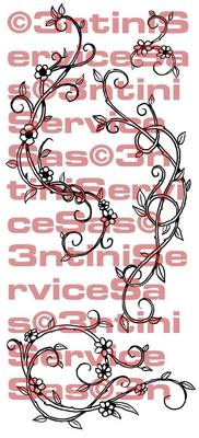 Product picture 3 x Tattoo flashes - Leaves with Flowers