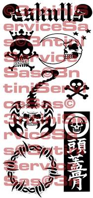 Product picture 7 x Tattoo flashes - Skulls