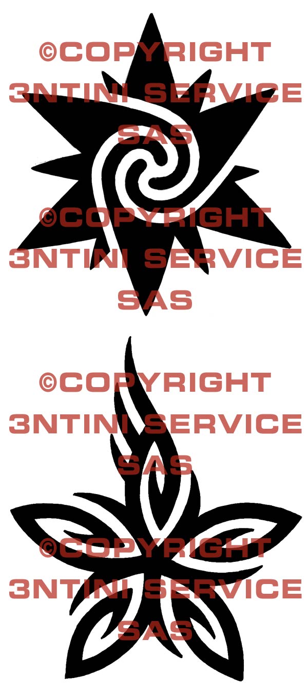 Product picture 2 x Tattoo flashes -  Tribal Stars