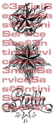 Product picture 3 x Tattoo flashes - Stars