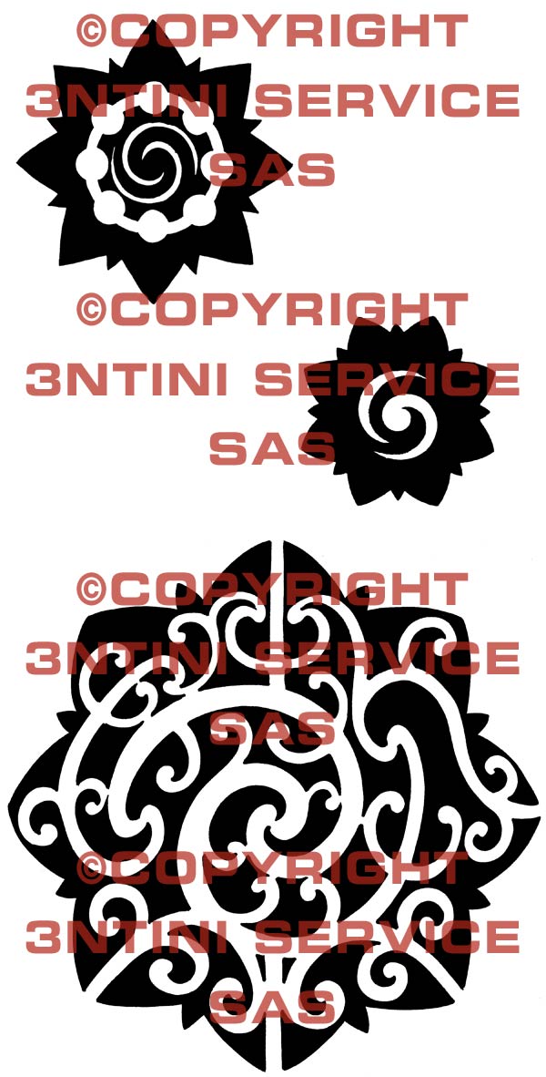 Product picture 3 x Tattoo flashes - Borneo stars