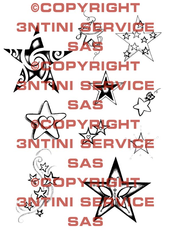 Product picture 10 x Tattoo flashes -  Little Stars