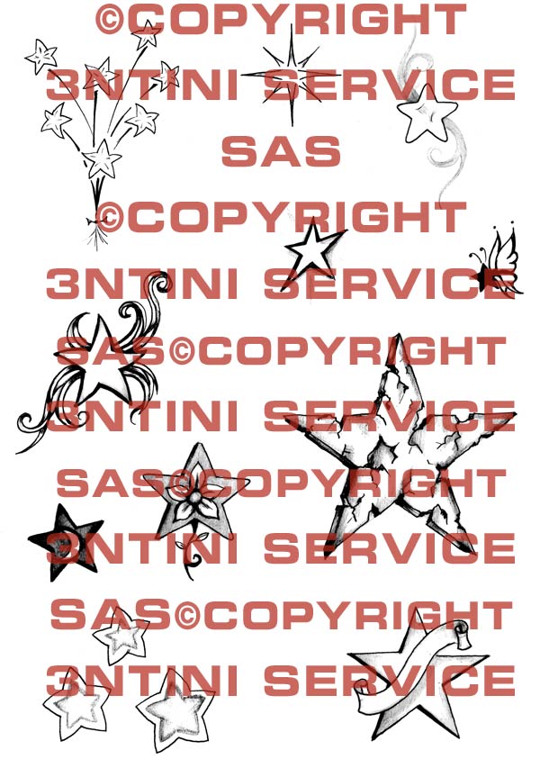 Product picture 11 x Tattoo flashes -  Little Stars