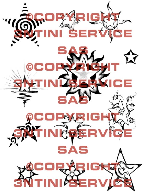 Product picture 12 x Tattoo flashes -  Little Stars