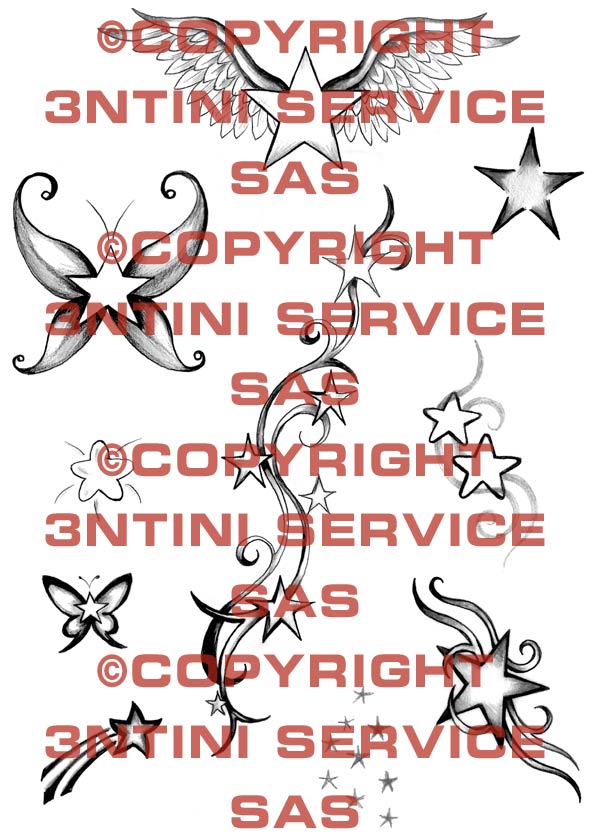 Product picture 10 x Tattoo flashes -  Little Stars