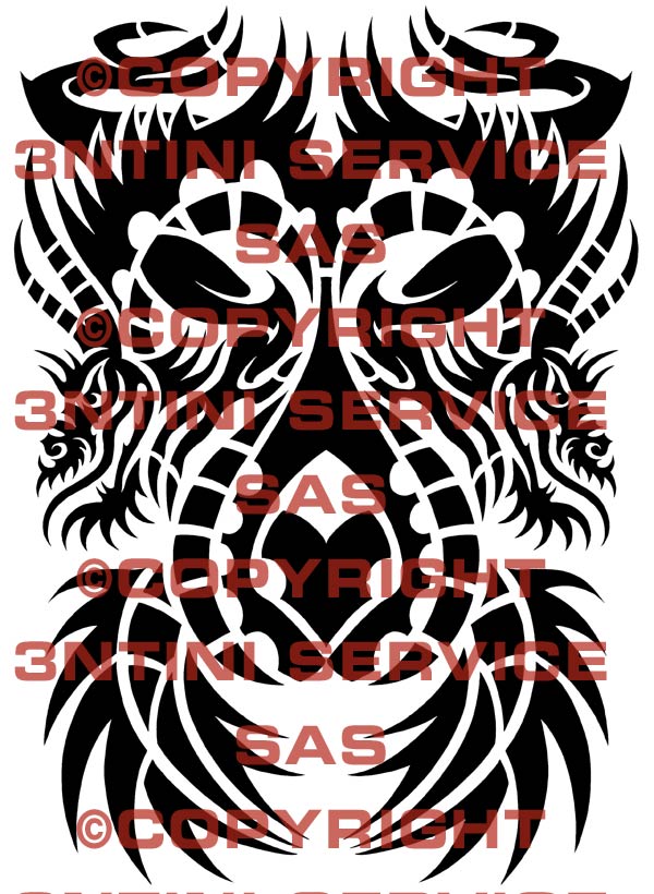 Product picture Tattoo flash - Tribal Dragon
