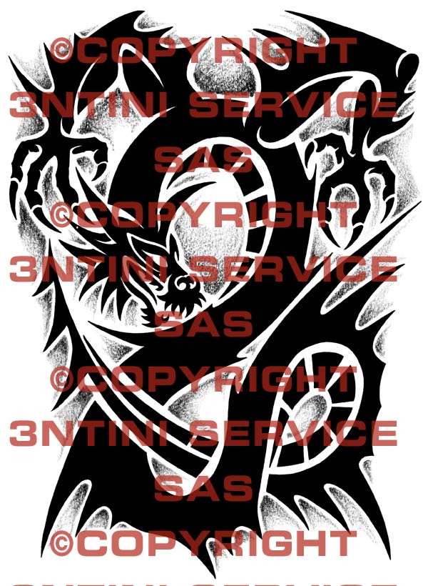 Product picture Tattoo flash - Tribal Dragon