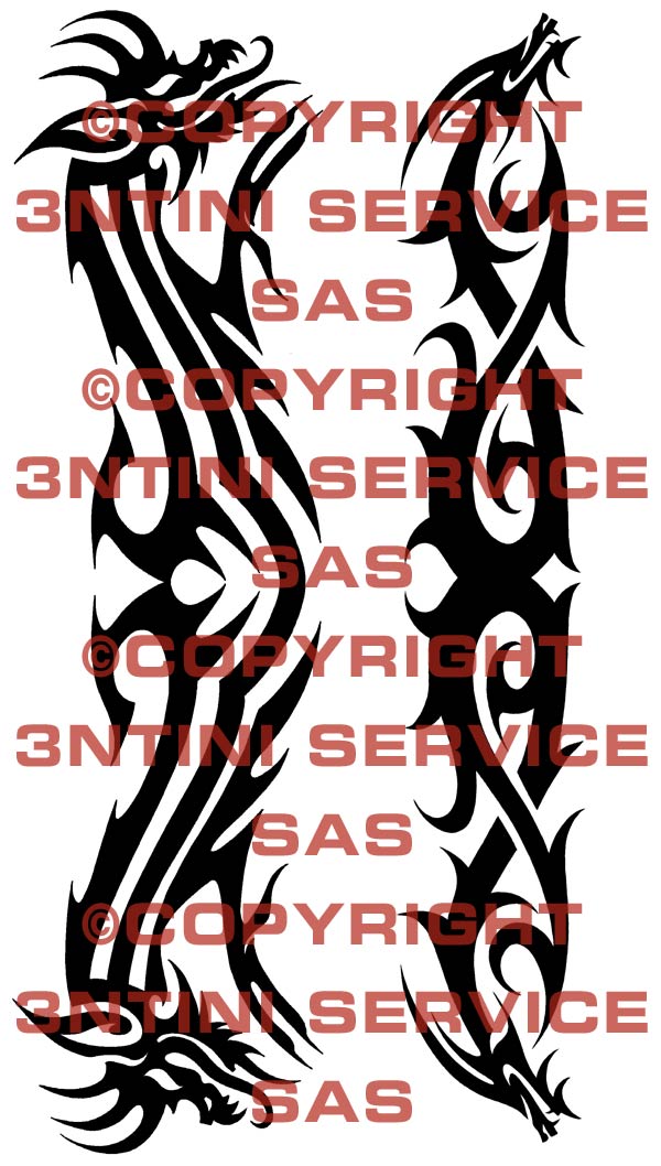 Product picture 2 x Tattoo flashes - Tribal Dragons