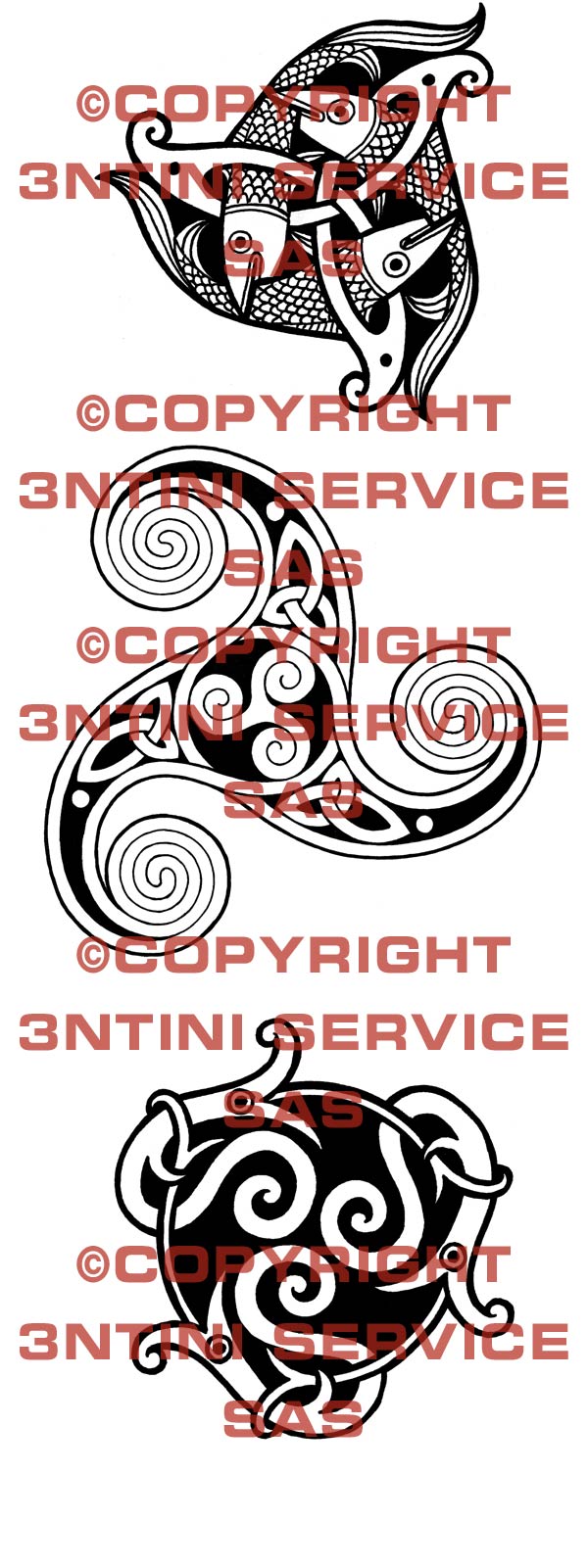 Product picture 3 x Tattoo flashes - Triskell traditional style